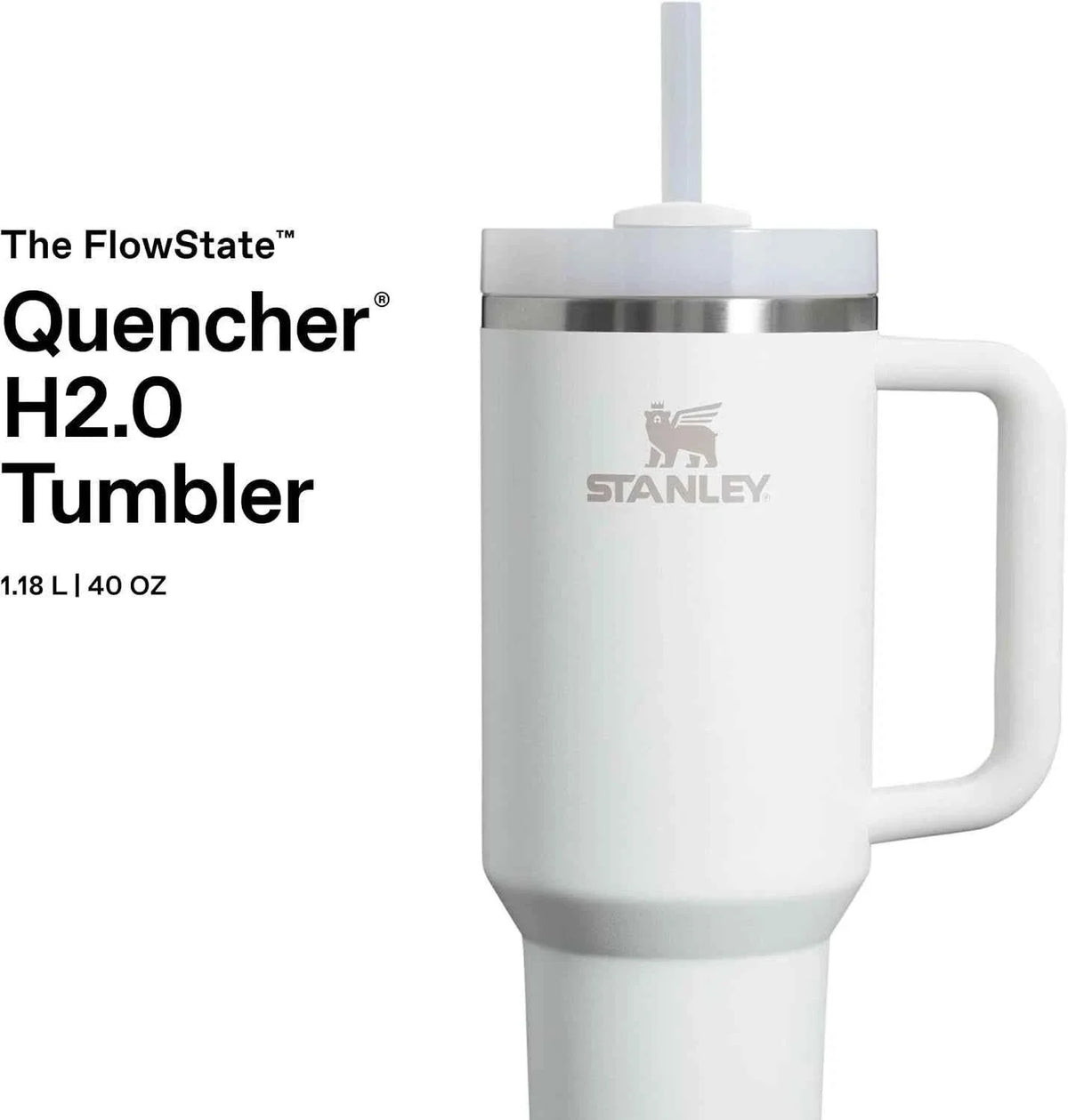Stanley 1913 Quencher H2.0 FlowState Tumbler 1.2L – Vacuum Insulated Travel Mug with Handle & Straw